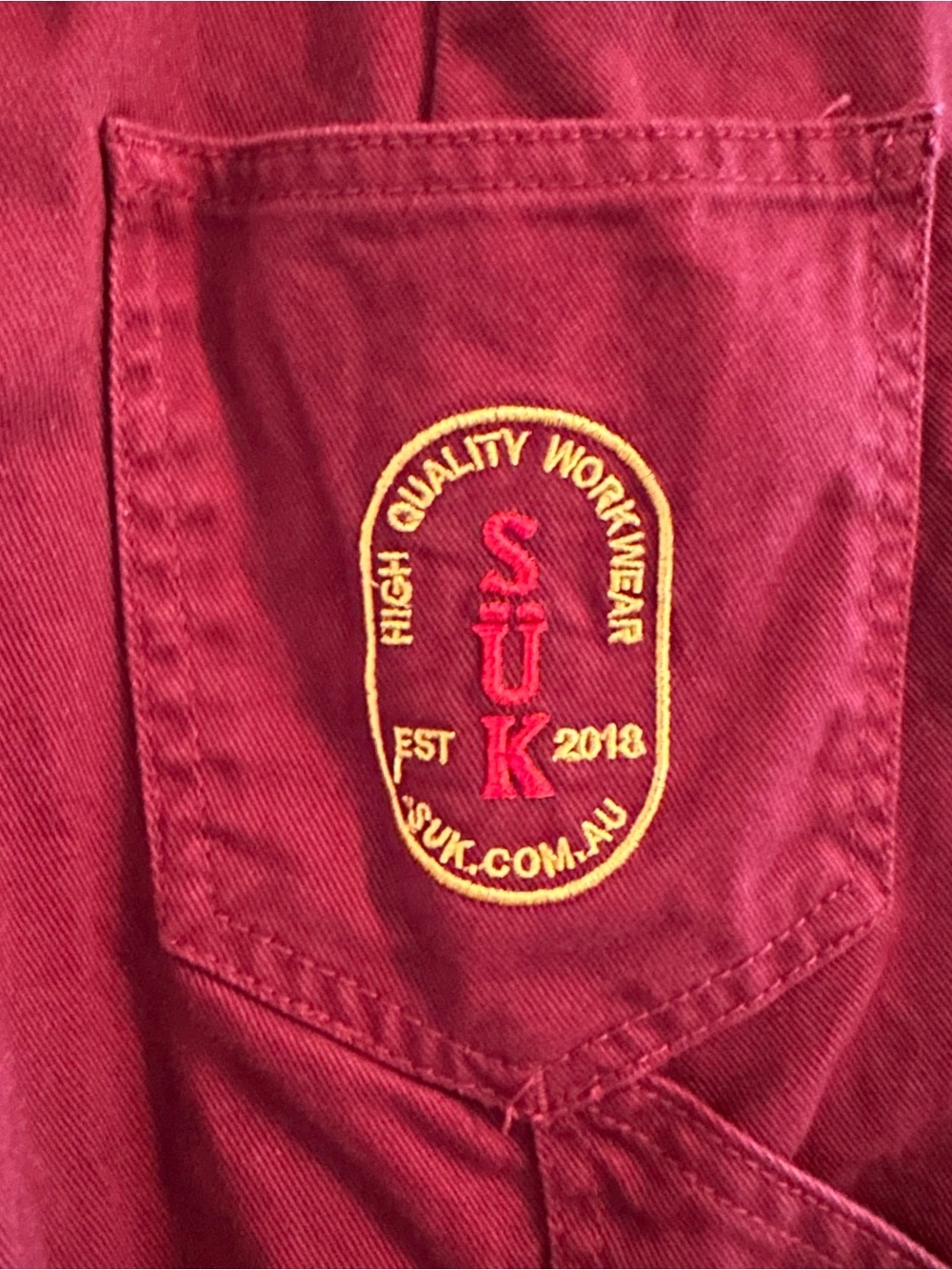 SUK Workwear Yard Suit Women's Size 10 Burgundy Zip-Front 100% Cotton Overalls - Picture 8 of 16
